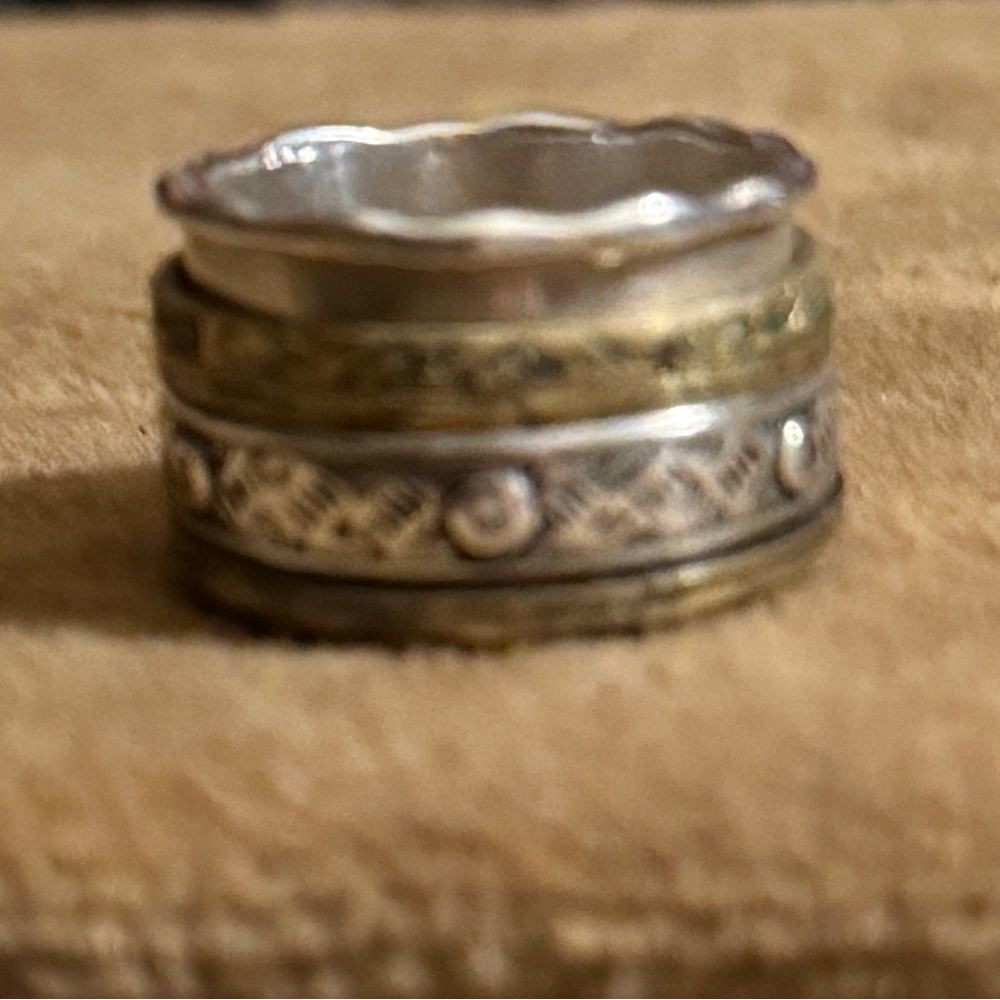 NOVICA MIXED METAL SPINNER RING MADE IN THAILAND US 8